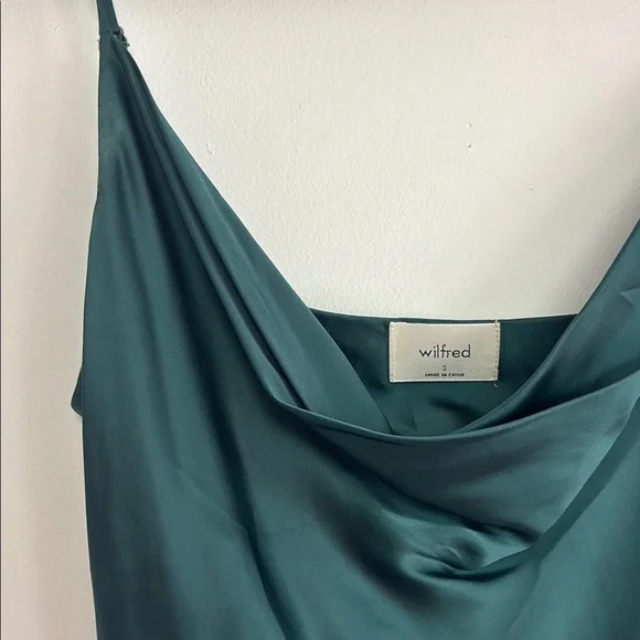 Wilfred Deep Teal Satin Cowl Neck dress size small - Picture 5 of 11
